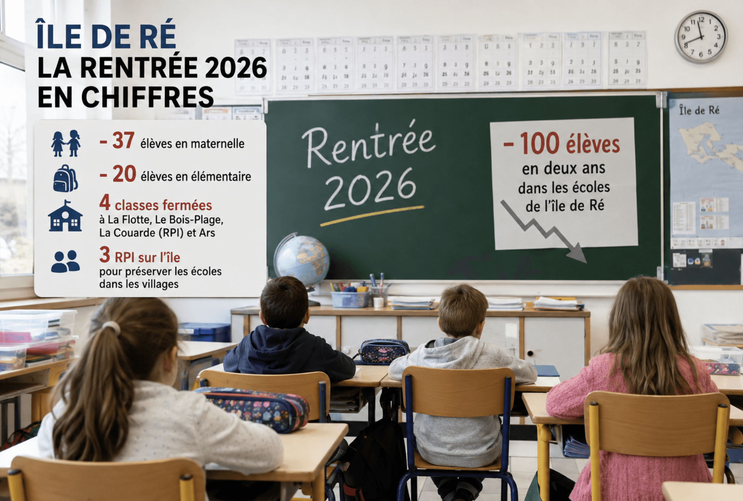 Île de Ré : la rentrée scolaire 2026 confirme la baisse des effectifs